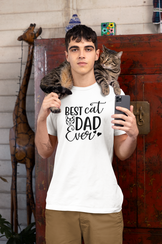 Best Cat Dad Ever | Purr-fectly Proud Cat Dad Tee | Cat Lovers Tshirt for Men