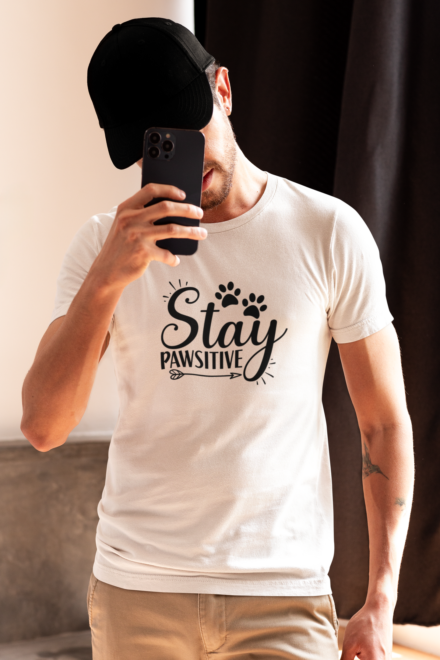 Stay Pawsitive | Cat Lover's Tee | Unisex Tshirt for Cat Lovers