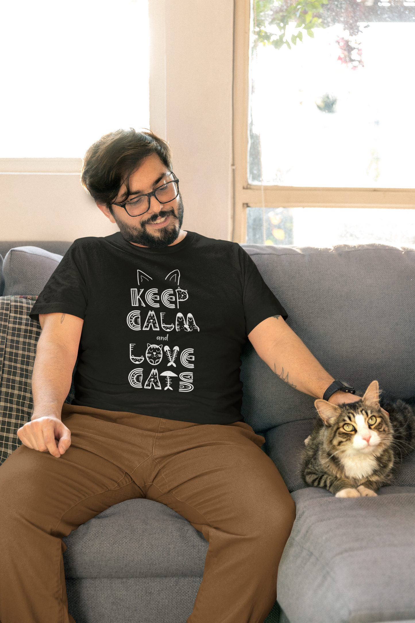 Keep Calm and Love Cats | The Purr-fect Tee for Cat Lovers | TShirt for Men and Women