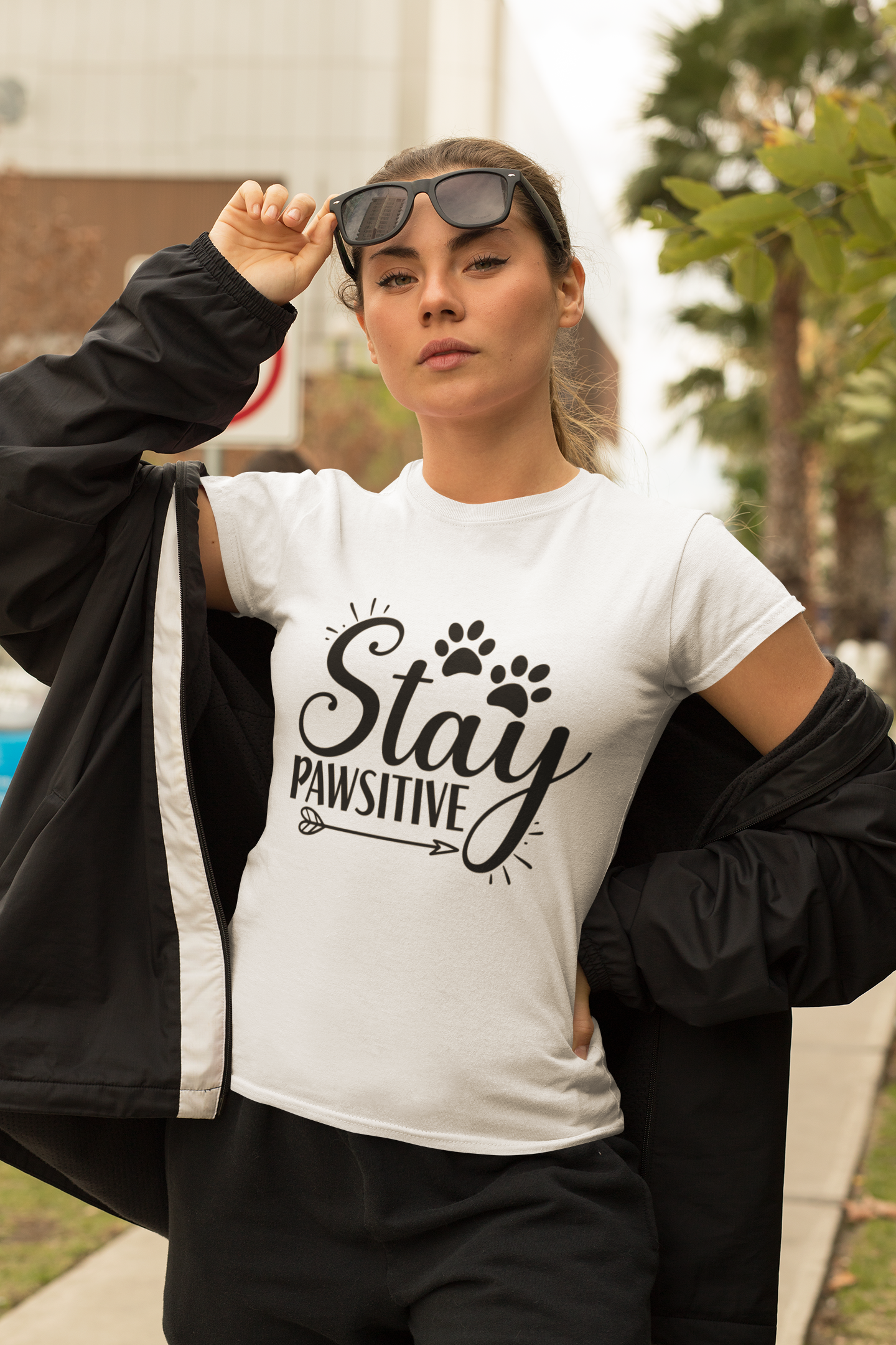 Stay Pawsitive | Cat Lover's Tee | Unisex Tshirt for Cat Lovers